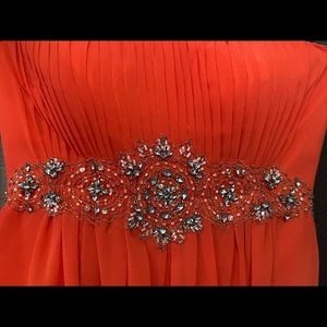 Orange Strapless Gala Dress❤️‍🔥